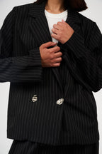 Tow-Piece Suit Set:  Blazer  & Wide-Leg Pants