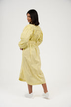 Women’s Striped Midi/Maxi Shirt Dress with Self-Tie Belt