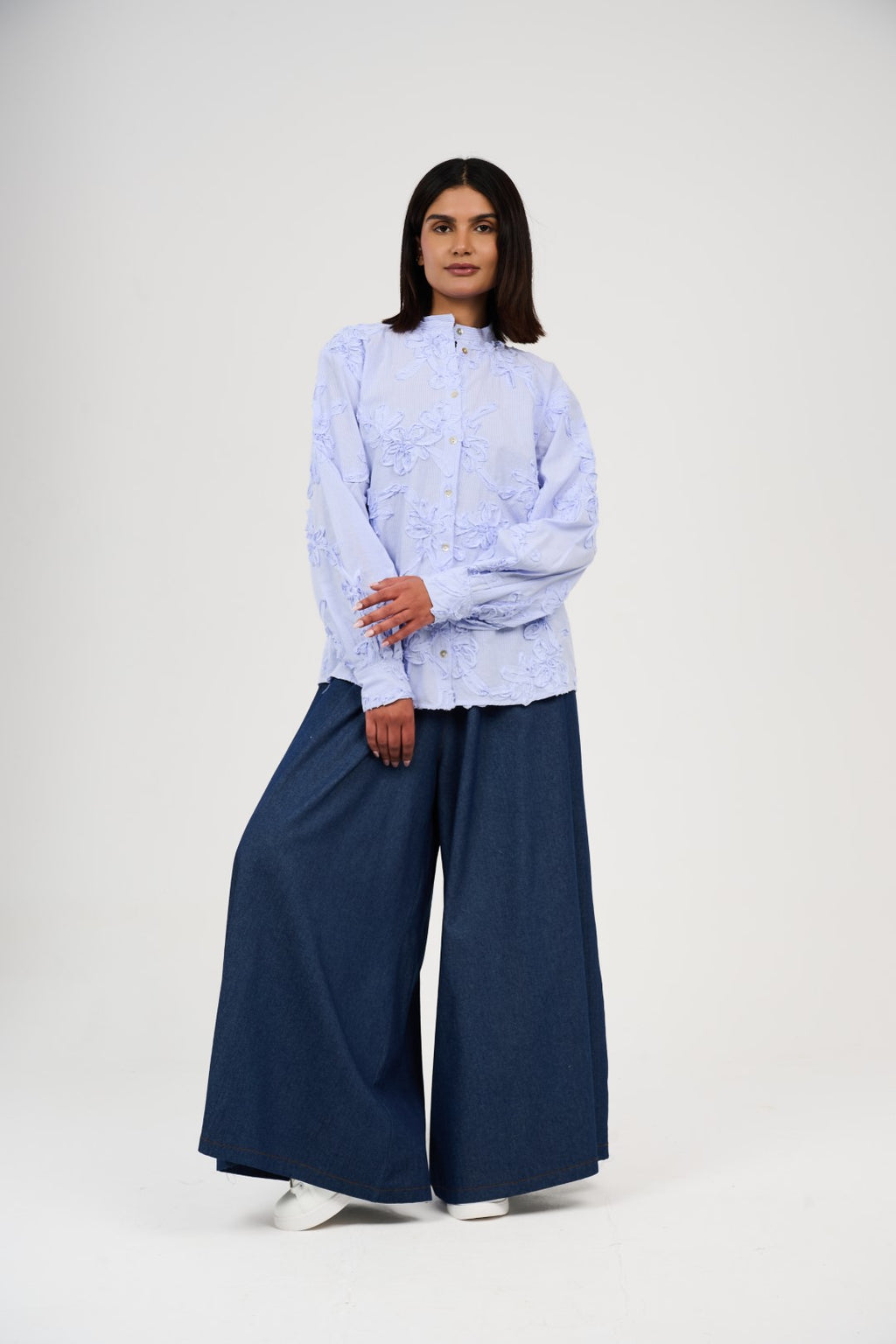 Floral Appliqué Embroidered Blouse