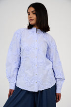 Floral Appliqué Embroidered Blouse