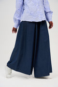 Wide-Leg Denim Palazzo Pants