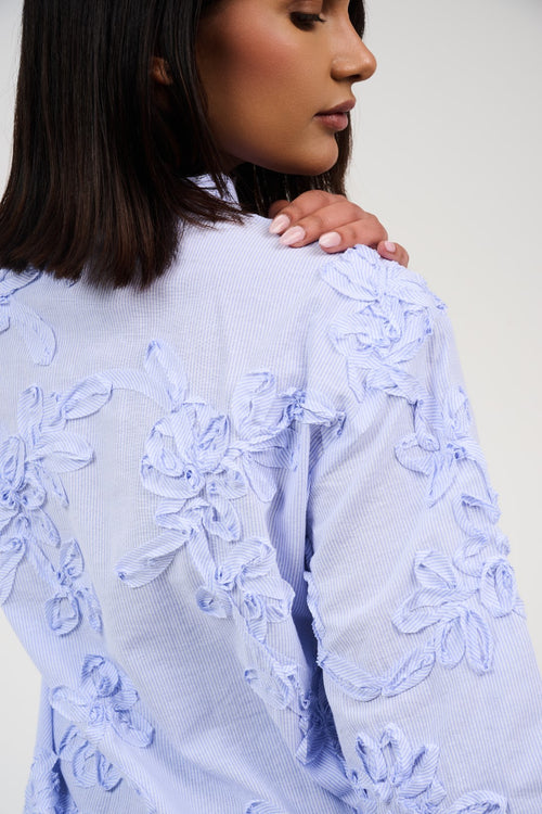 Floral Appliqué Embroidered Blouse