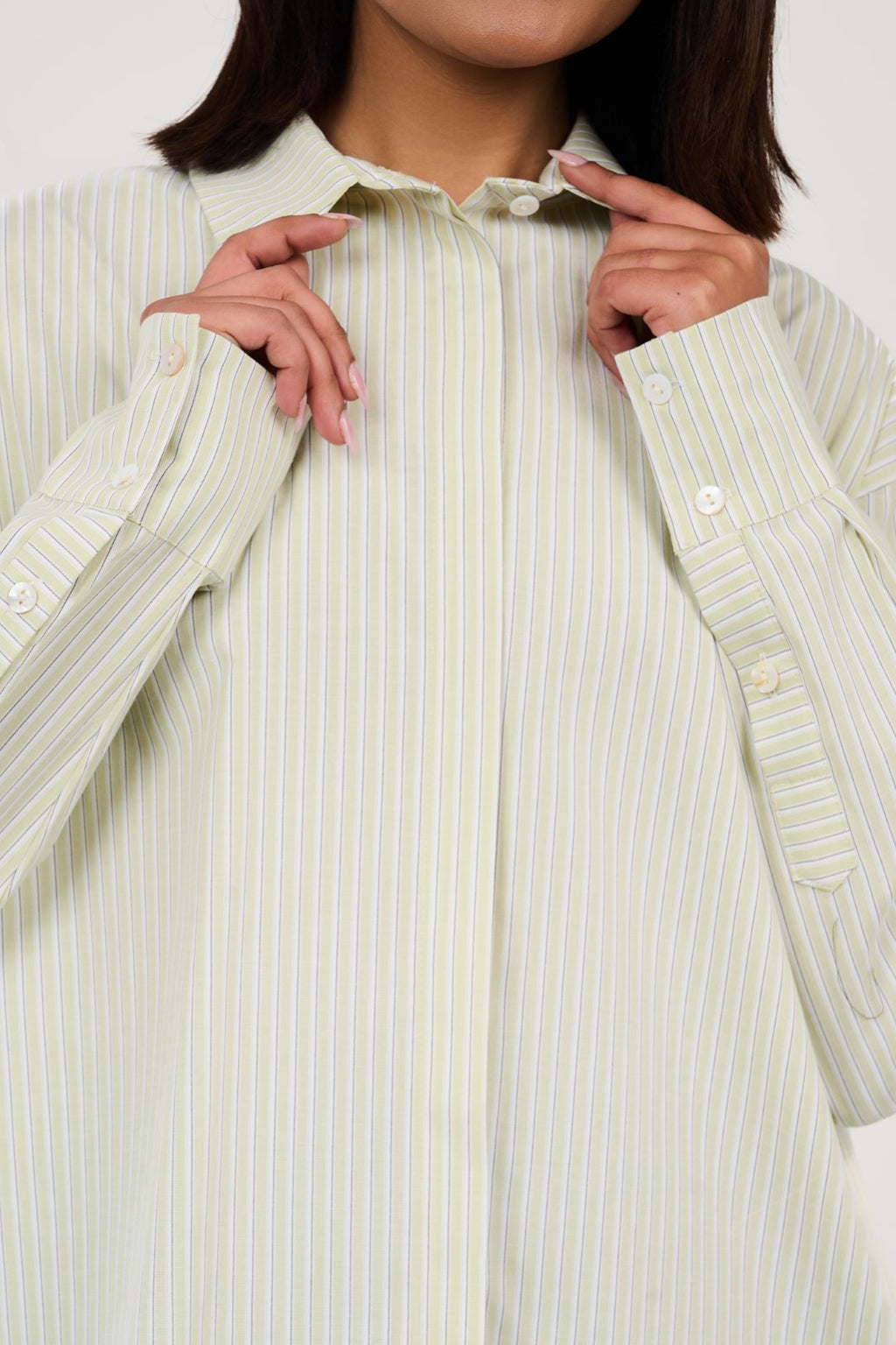 Oversized Striped Button-Up Shirt