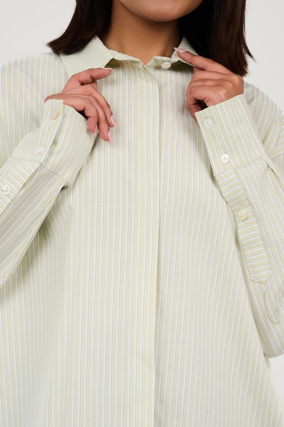 Oversized Striped Button-Up Shirt