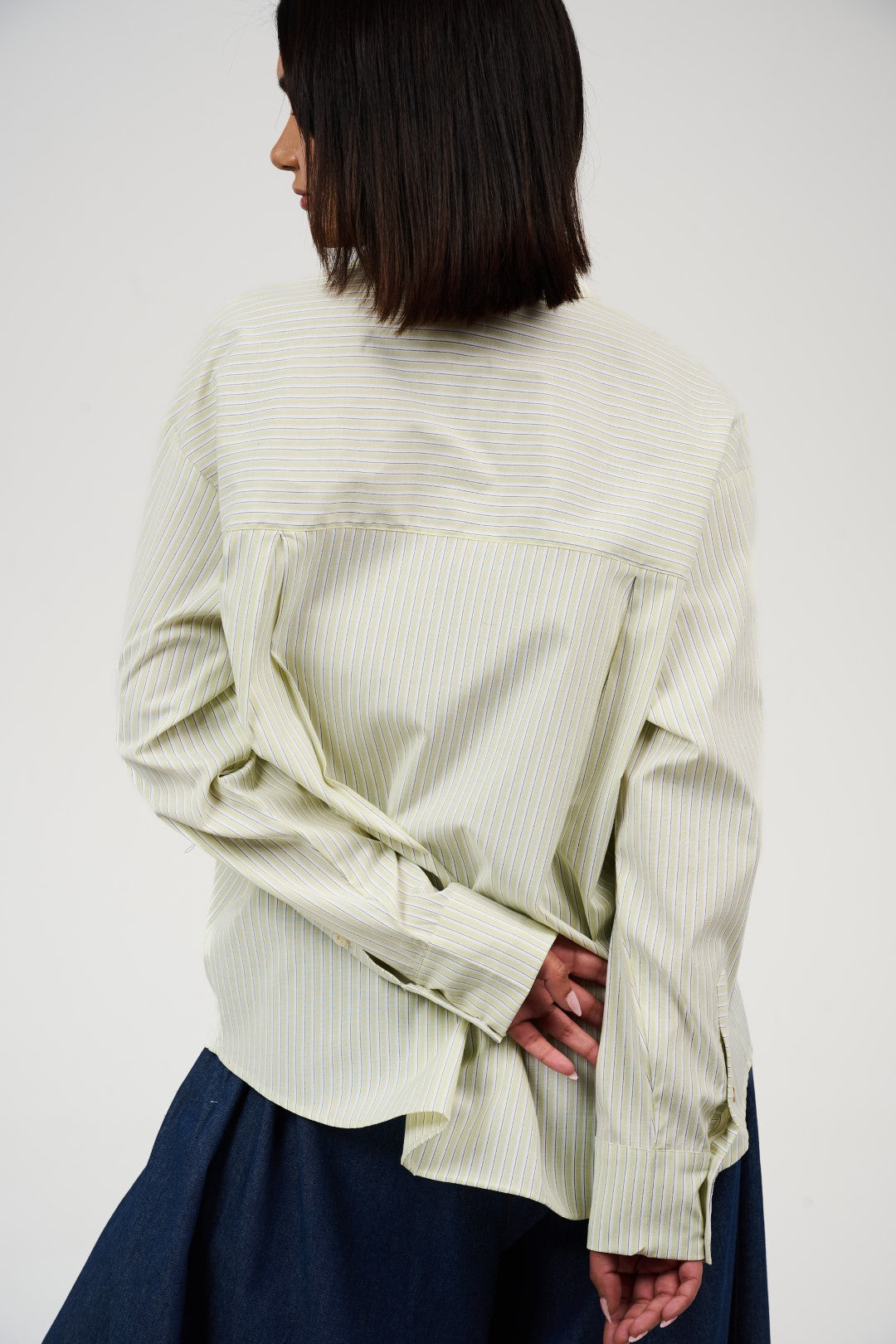 Oversized Striped Button-Up Shirt