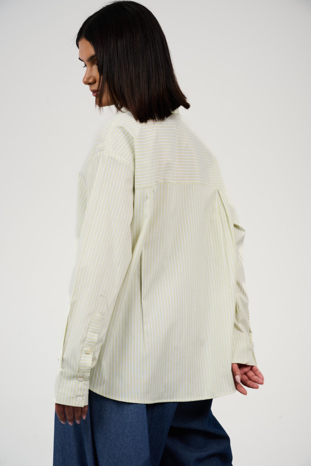 Oversized Striped Button-Up Shirt