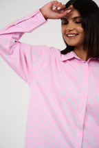 Oversized Striped Button-Up Shirt