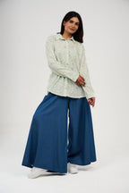 Embroidered Appliqué Blouse with Eyelet Details