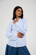 Floral Appliqué Embroidered Blouse