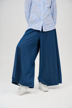 Wide-Leg Denim Palazzo Pants