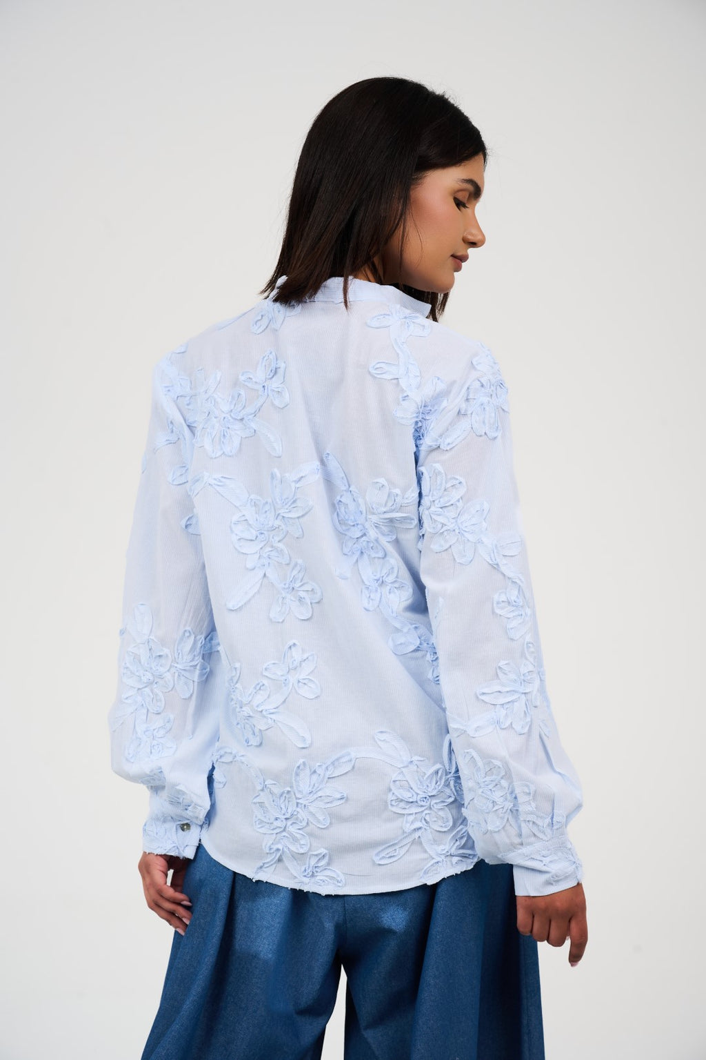 Floral Appliqué Embroidered Blouse