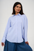 Oversized Striped Button-Up Shirt
