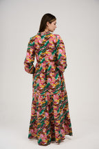 فستان/قميص ماكسي نسائي مطبوع متعدد الألوان