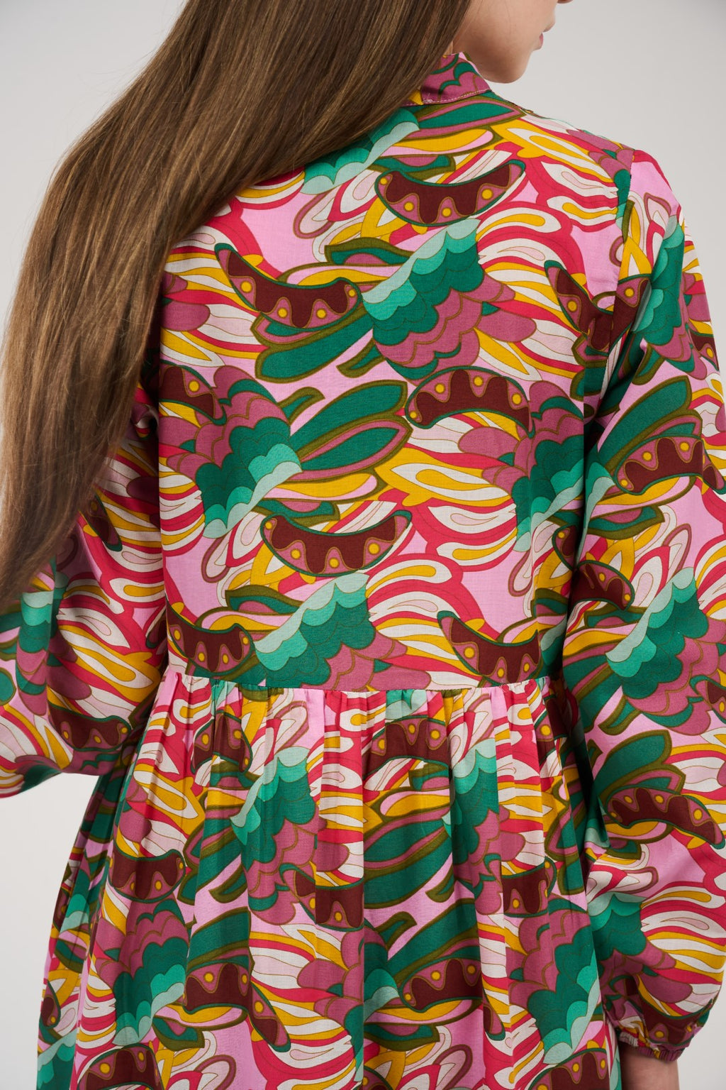 فستان/قميص ماكسي نسائي مطبوع متعدد الألوان