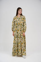 فستان/قميص ماكسي نسائي مطبوع متعدد الألوان