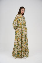 فستان/قميص ماكسي نسائي مطبوع متعدد الألوان