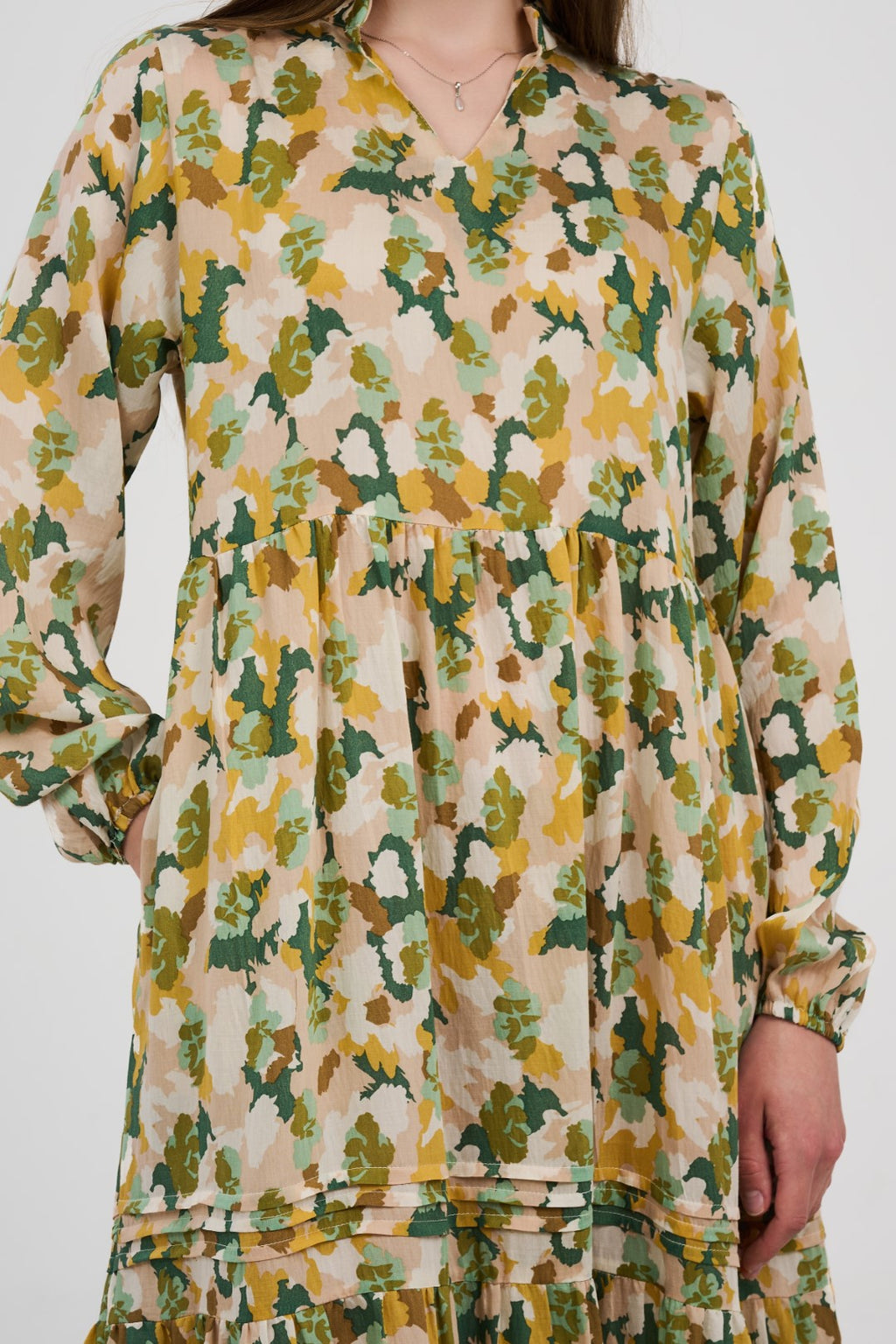 فستان/قميص ماكسي نسائي مطبوع متعدد الألوان