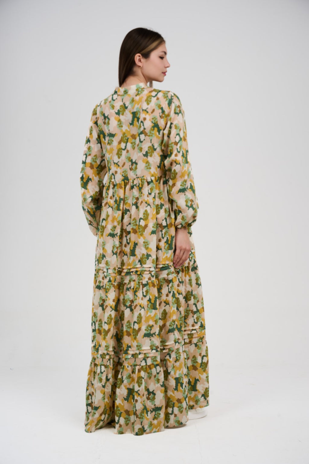 فستان/قميص ماكسي نسائي مطبوع متعدد الألوان