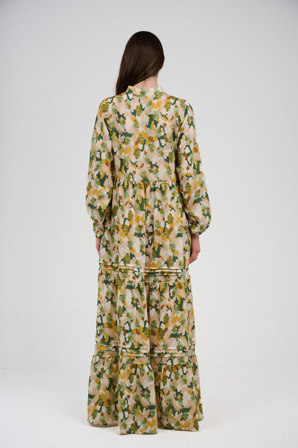 فستان/قميص ماكسي نسائي مطبوع متعدد الألوان