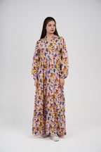 فستان/قميص ماكسي نسائي مطبوع متعدد الألوان