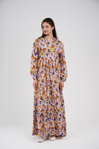 فستان/قميص ماكسي نسائي مطبوع متعدد الألوان