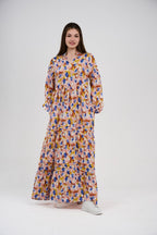 فستان/قميص ماكسي نسائي مطبوع متعدد الألوان