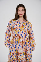 فستان/قميص ماكسي نسائي مطبوع متعدد الألوان