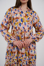 فستان/قميص ماكسي نسائي مطبوع متعدد الألوان