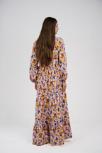 فستان/قميص ماكسي نسائي مطبوع متعدد الألوان