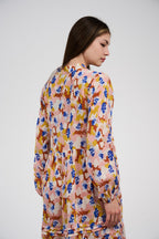 فستان/قميص ماكسي نسائي مطبوع متعدد الألوان