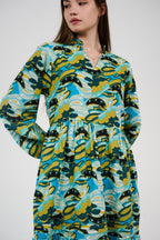 فستان/قميص ماكسي نسائي مطبوع متعدد الألوان