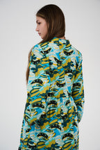 فستان/قميص ماكسي نسائي مطبوع متعدد الألوان