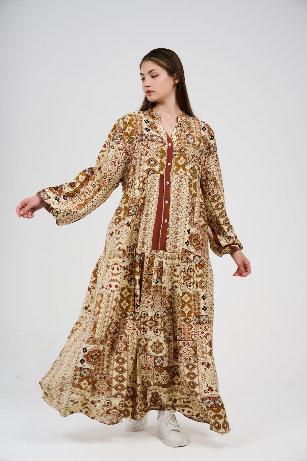 فستان نسائي طويل بتصميم انسيابي796