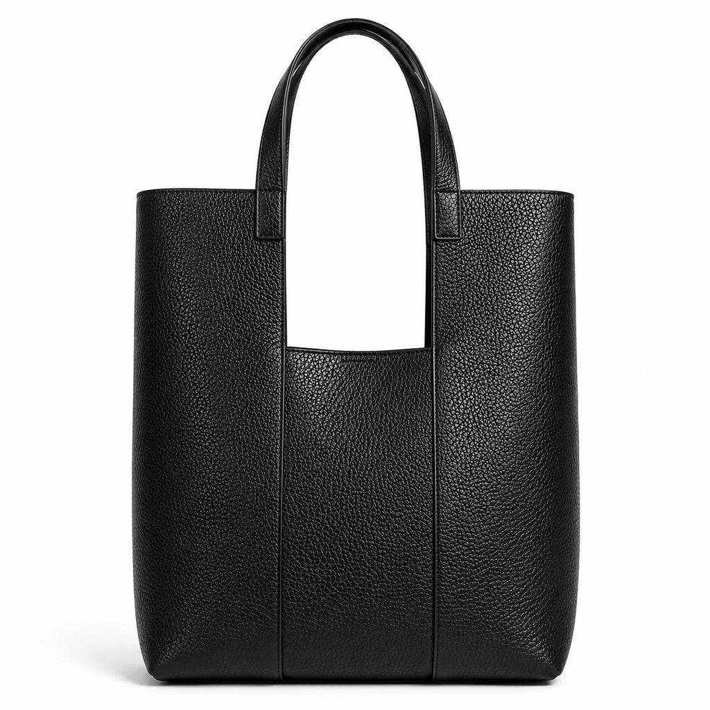 NARMAR 2-Piece Pebbled Leather Vertical Bag Set with Matching Pouch