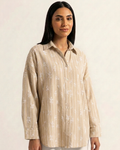 Men’s Striped Shirt with Subtle Embroidered Details