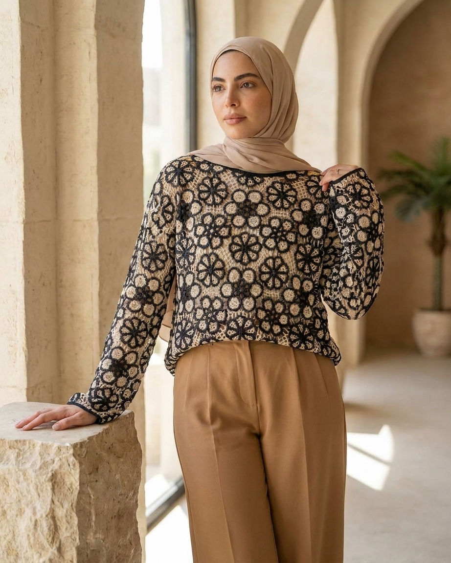Women’s Floral Crochet Blouse