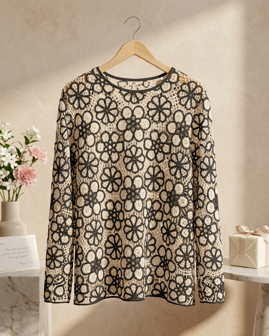 Women’s Floral Crochet Blouse