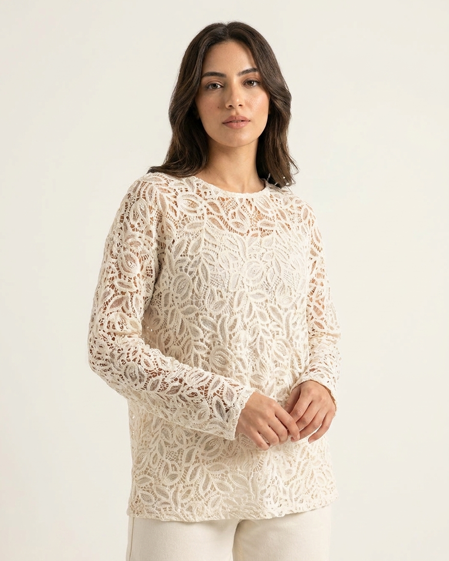 Women’s Floral Crochet Blouse