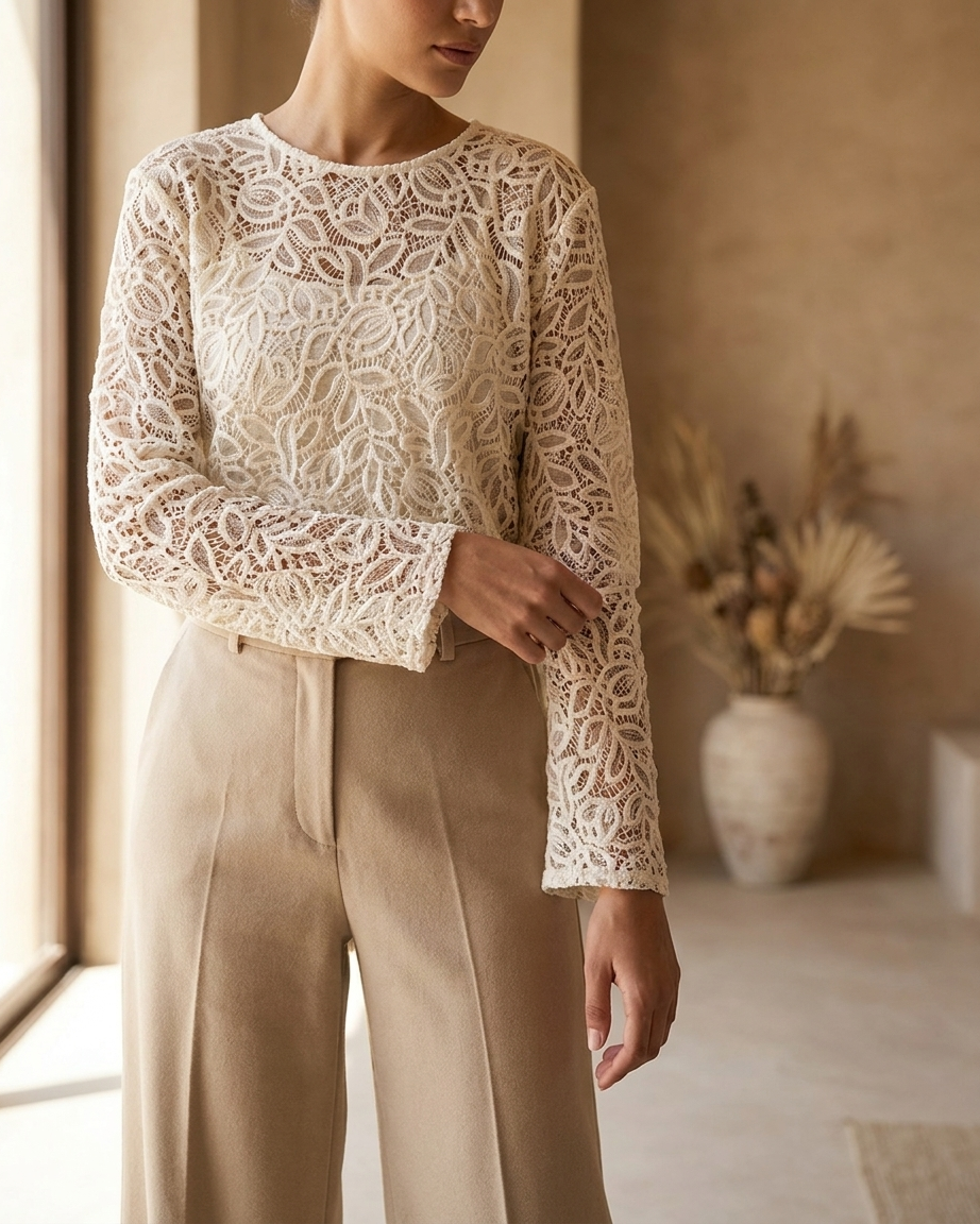 Women’s Floral Crochet Blouse