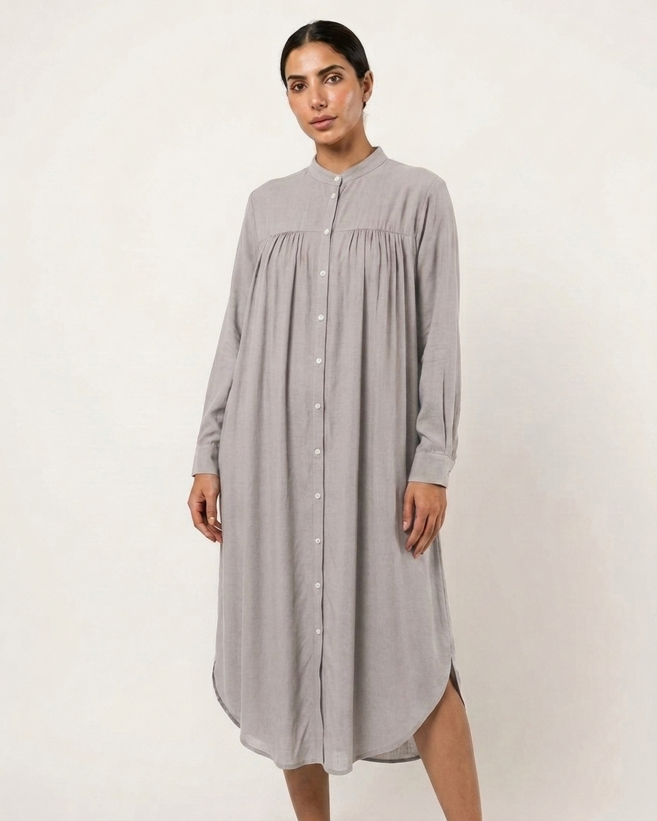 Women's Midi Shirt Dress with Relaxed Fit – Narmar