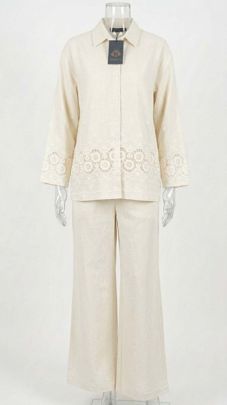 Women’s Elegant Set with Lace Embroidered Details