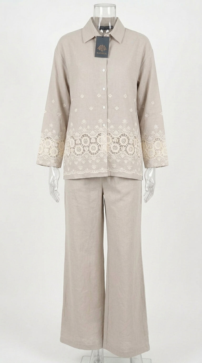 Women’s Elegant Set with Lace Embroidered Details