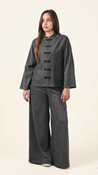 2-Piece Oriental Button Co-ord Set